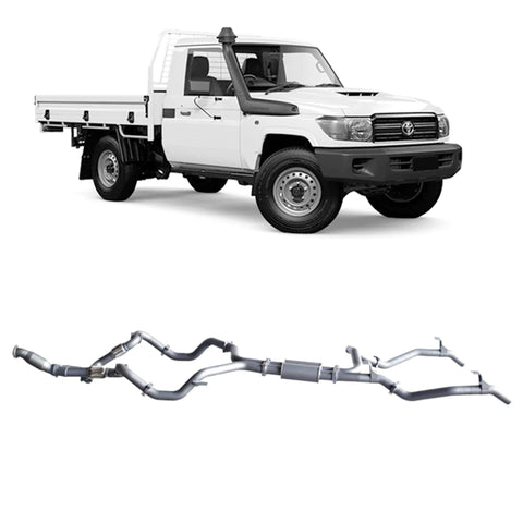 Redback Extreme Duty Twin Exhaust to suit Toyota Landcruiser 79 Series Single Cab (03/2007 - 10/2016)